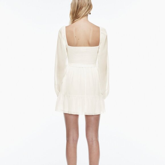BNWOT Aritzia Wilfred Tempest chiffon dress | light birch, size S - Picture 4 of 10